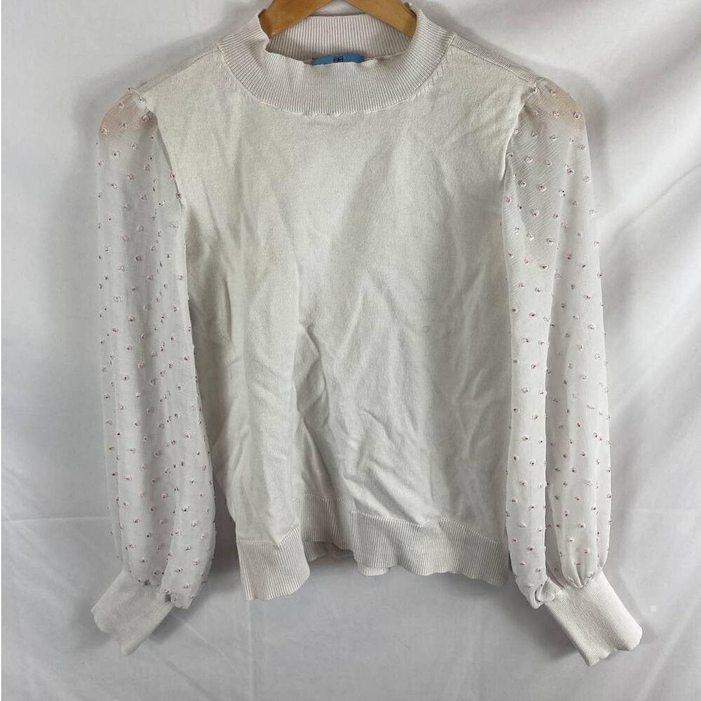 CECE Clip Dot Sleeve Sweater size XS